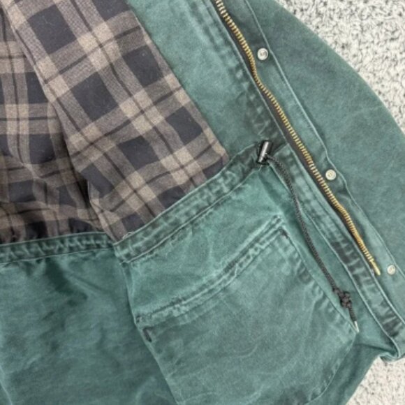 Vintage Carhartt Jacket Mens XL Green Canvas Cape Duster Lined Chore Coat USA - Picture 13 of 14